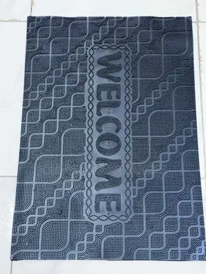 Geometric Pattern Non-Slip Rubber Welcome Doormat