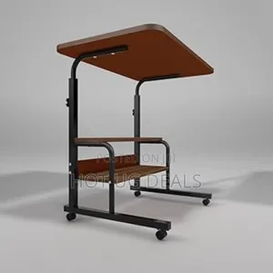 Adjustable Laptop Table With Shelves And Wheels(Not Assembled)