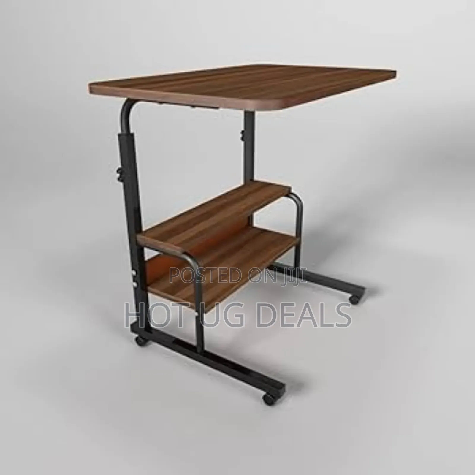 Adjustable Laptop Table With Shelves And Wheels(Not Assembled)