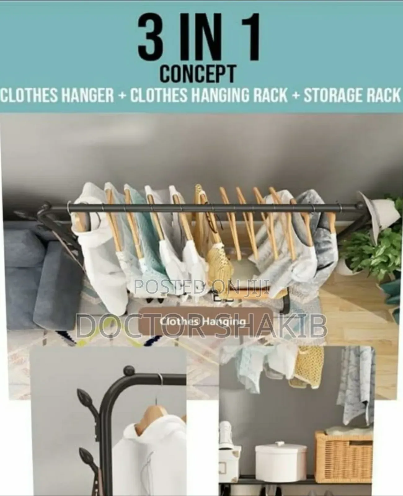 Strong Metal Multifunctional Garment Stand Cloth Rack