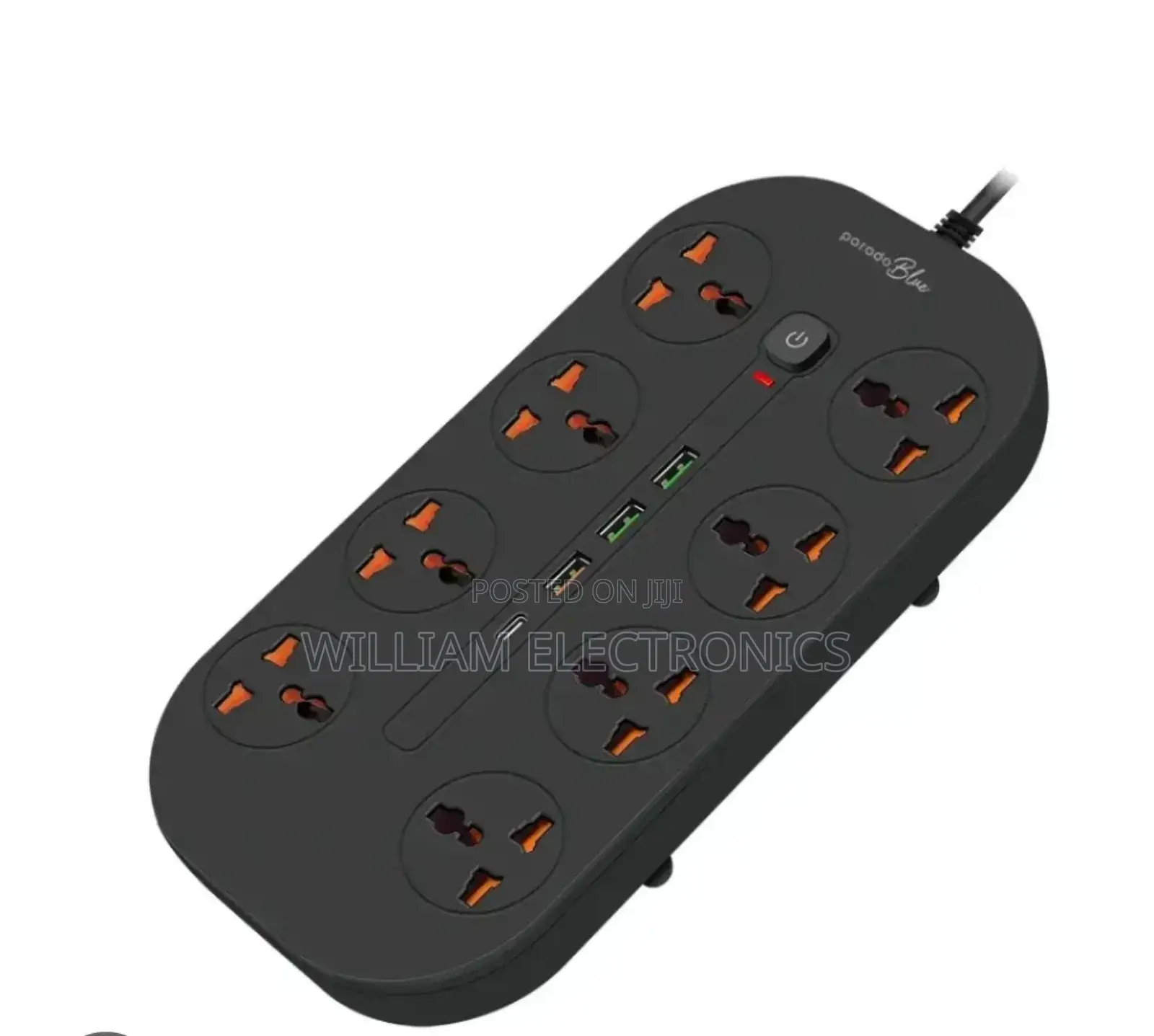 Porodo Blue 8 Ac Power Strip Universal Socket