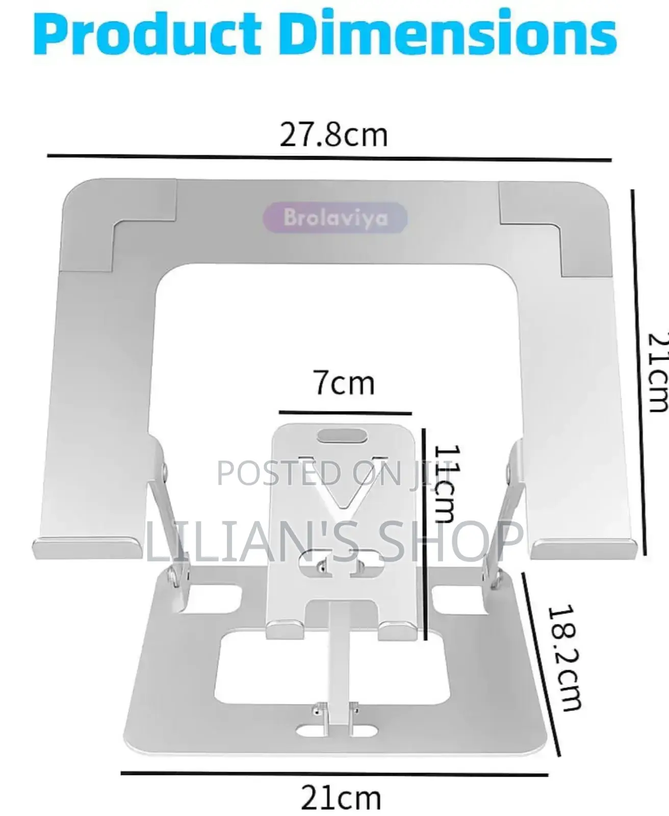 Foldable Dual Laptop and Mobile Phone Aluminium Stand