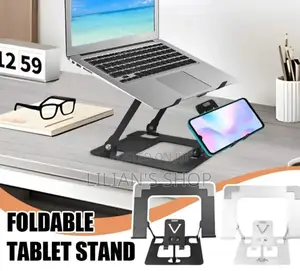 Foldable Dual Laptop and Mobile Phone Aluminium Stand