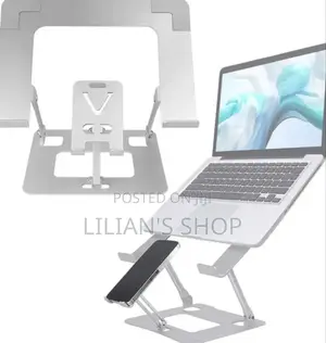 Foldable Dual Laptop and Mobile Phone Aluminium Stand