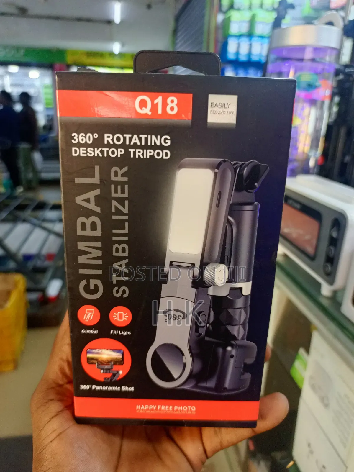 Q18 Gimble Stabilizer With 360° Rotating Desktop Tripod+Selfie Stick