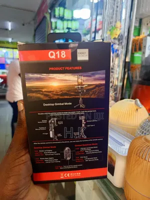 Q18 Gimble Stabilizer With 360° Rotating Desktop Tripod+Selfie Stick