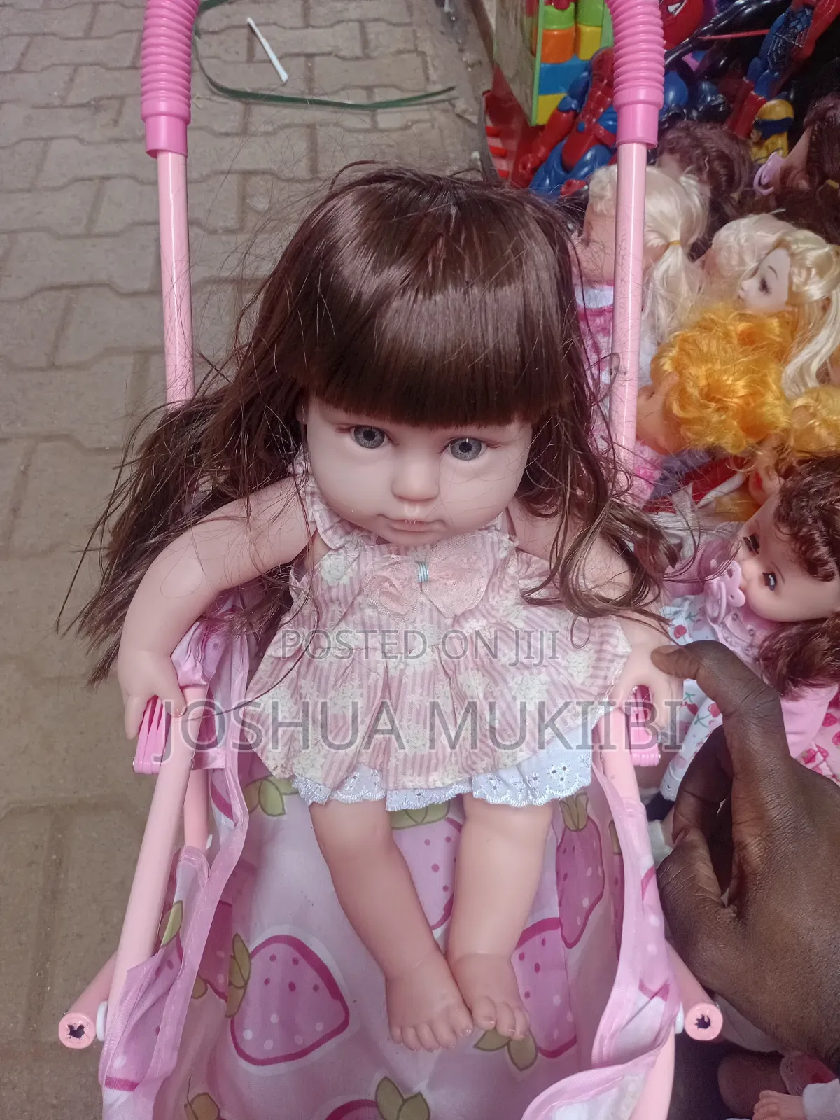 Rubber Doll and Stroller Combo