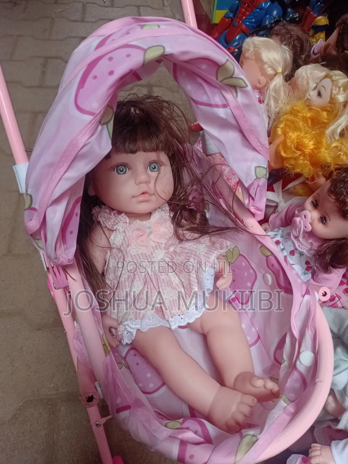 Rubber Doll and Stroller Combo