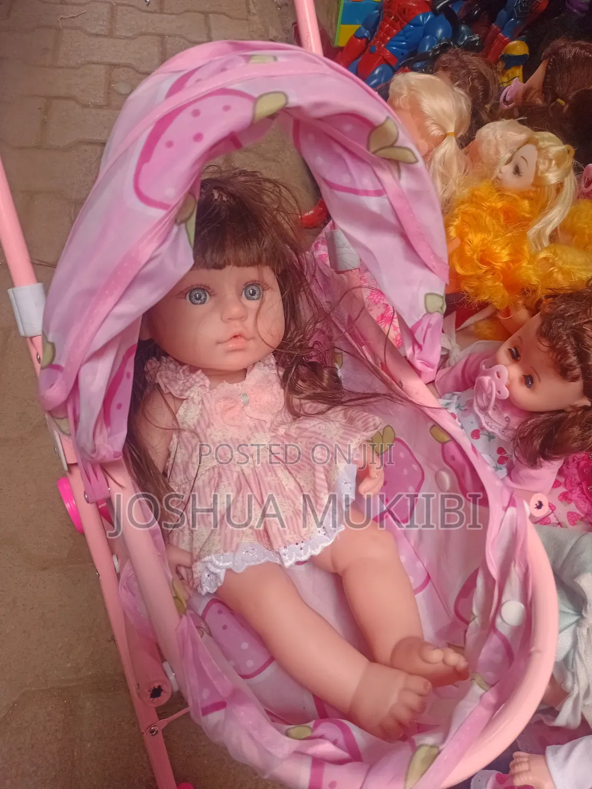 Rubber Doll and Stroller Combo
