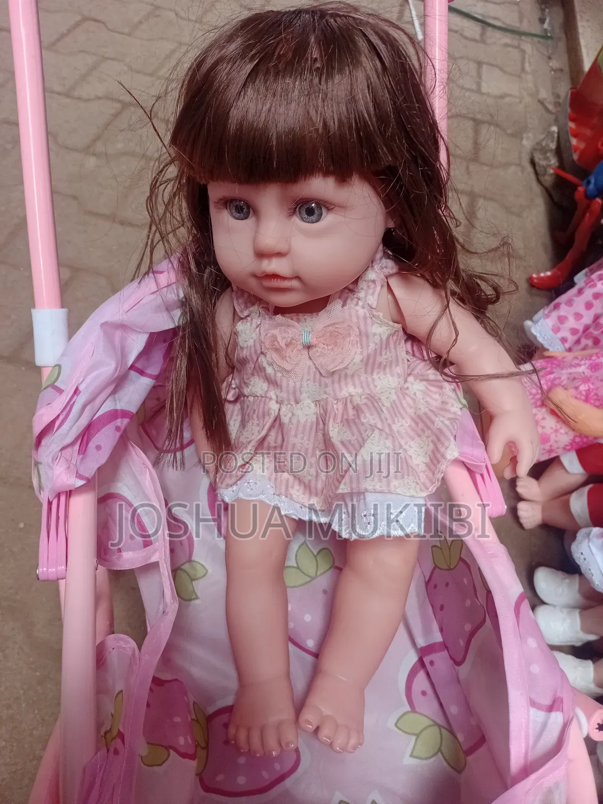 Rubber Doll and Stroller Combo
