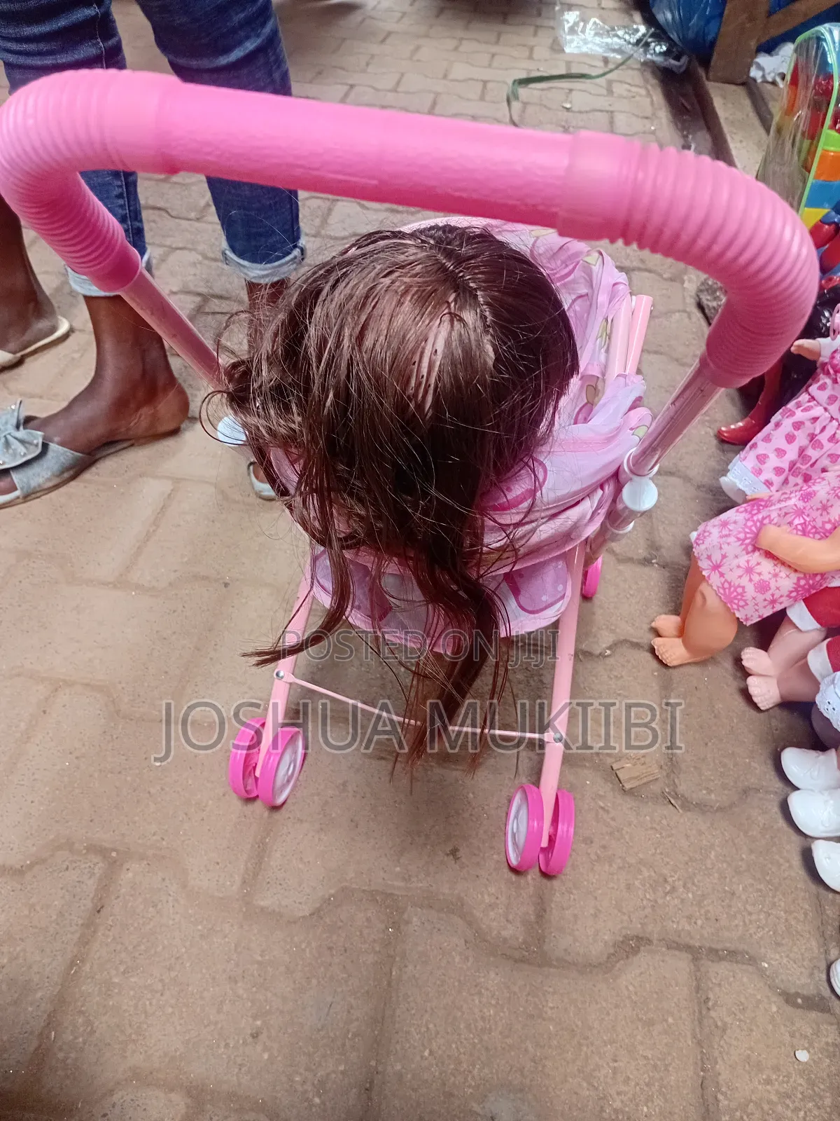 Rubber Doll and Stroller Combo
