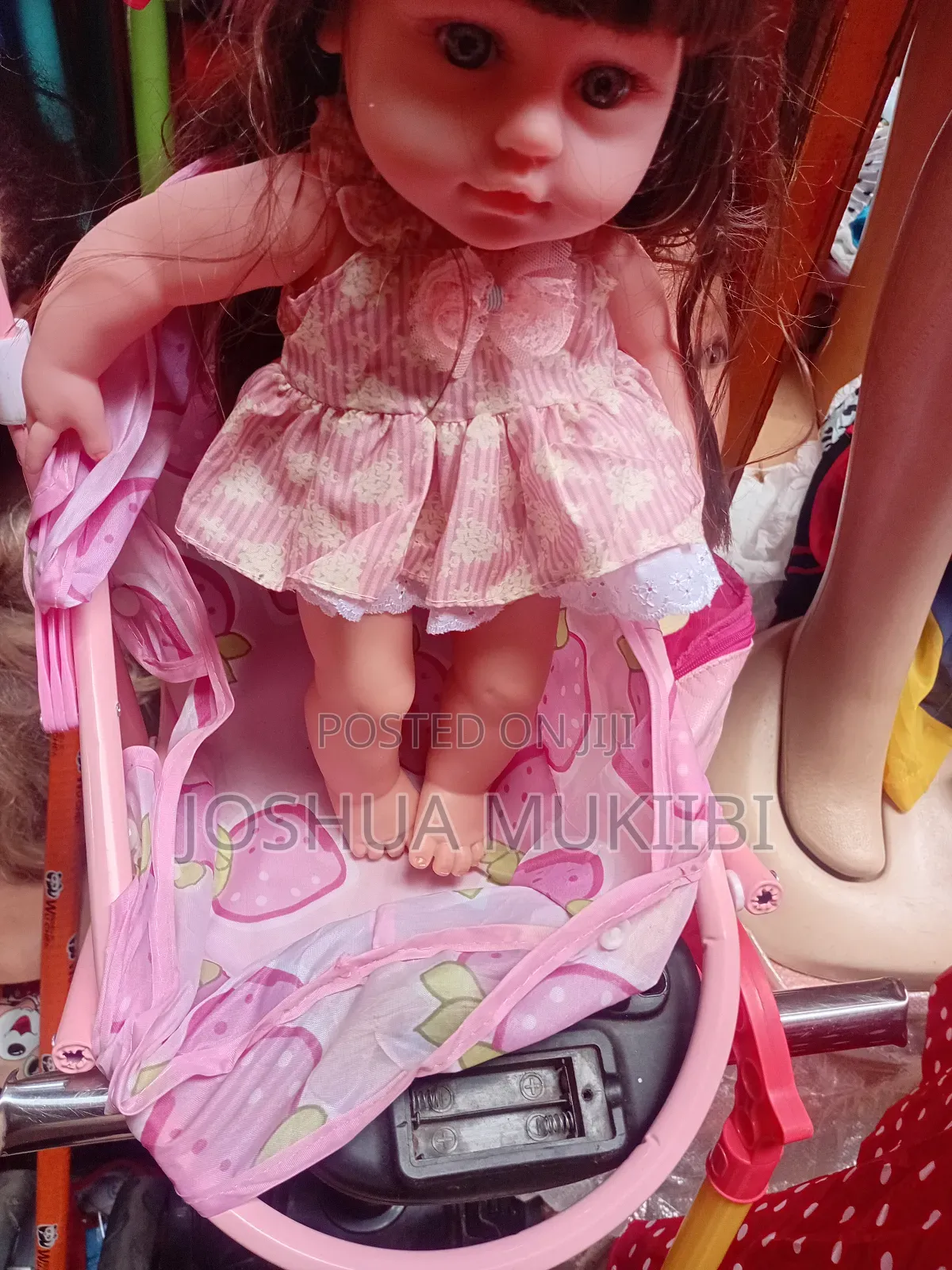 Rubber Doll and Stroller Combo