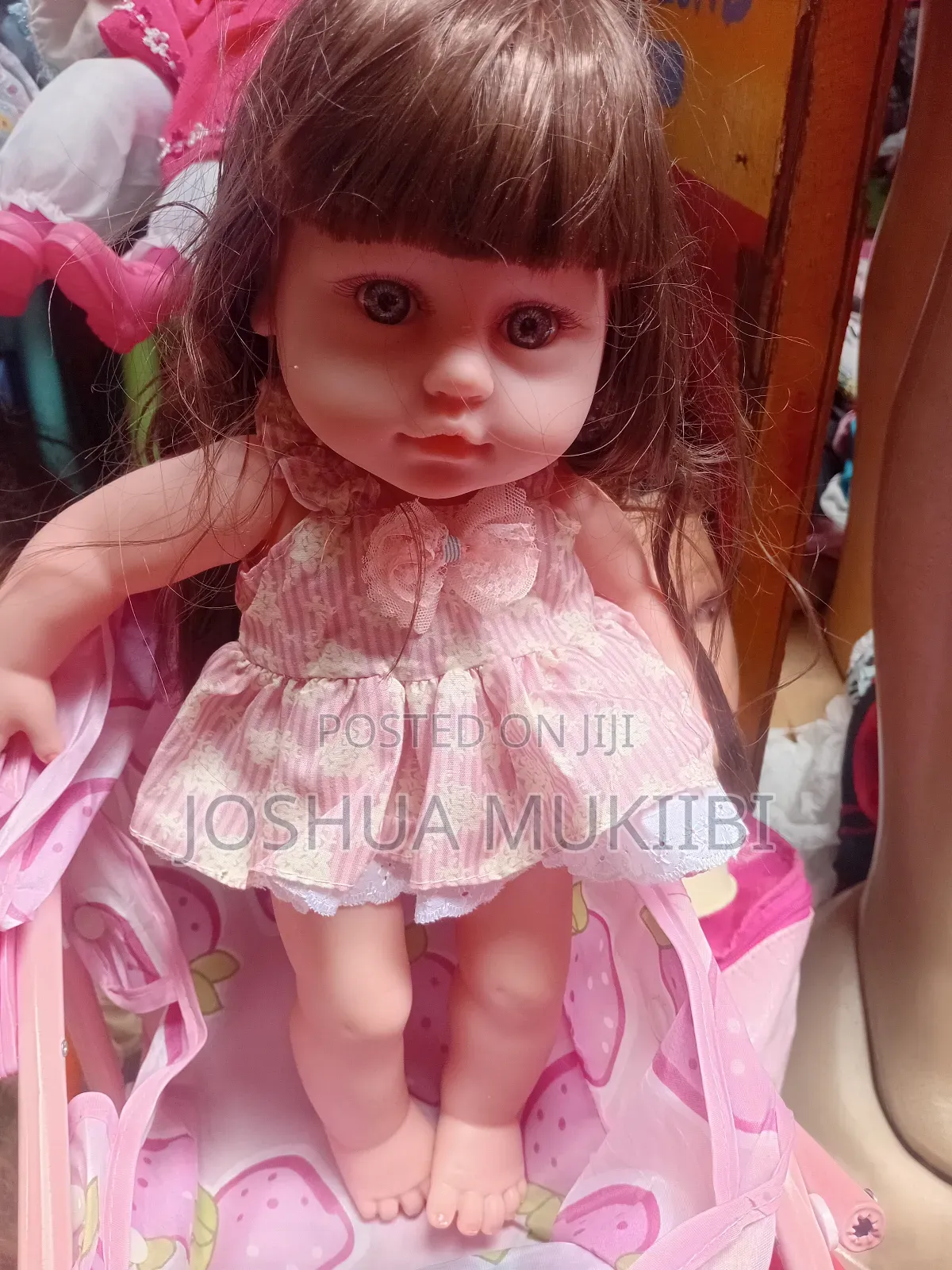 Rubber Doll and Stroller Combo