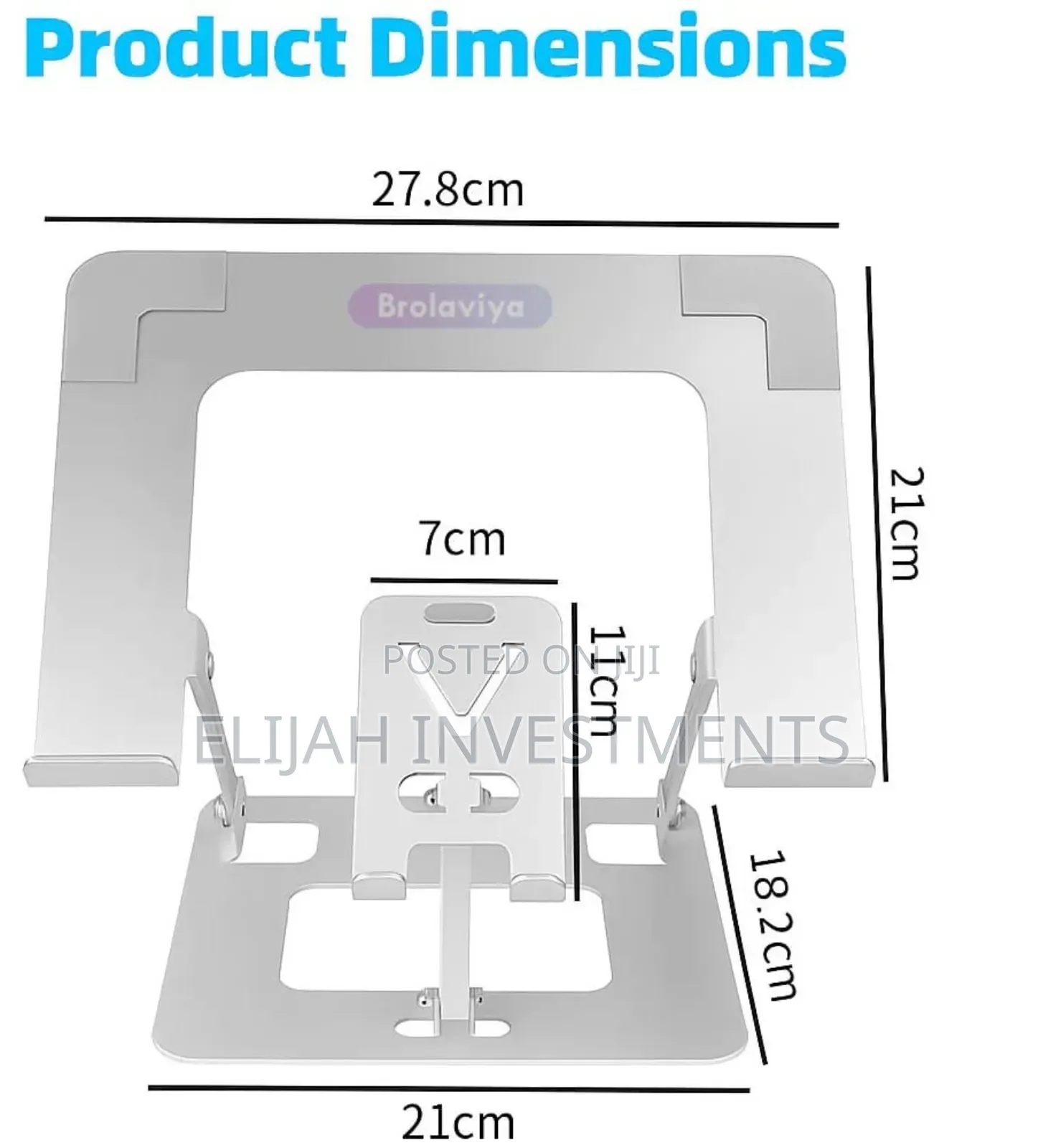 Foldable Dual Laptop and Mobile Phone Aluminium Stand