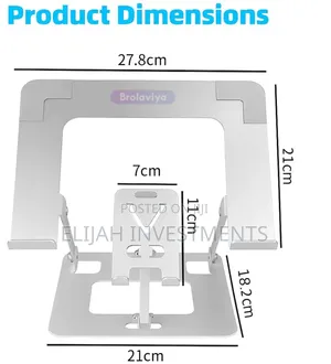 Foldable Dual Laptop and Mobile Phone Aluminium Stand