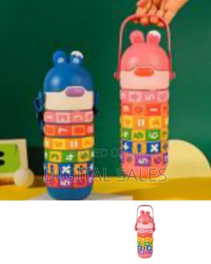 430ml Kids Rabbit Water Bottle Cup Tumbler With Silicone Straw,