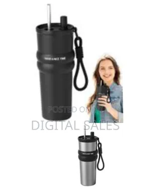 Insulated Coffee Cup Large Capacity Tea Mug With Straw, 710ml Reusable