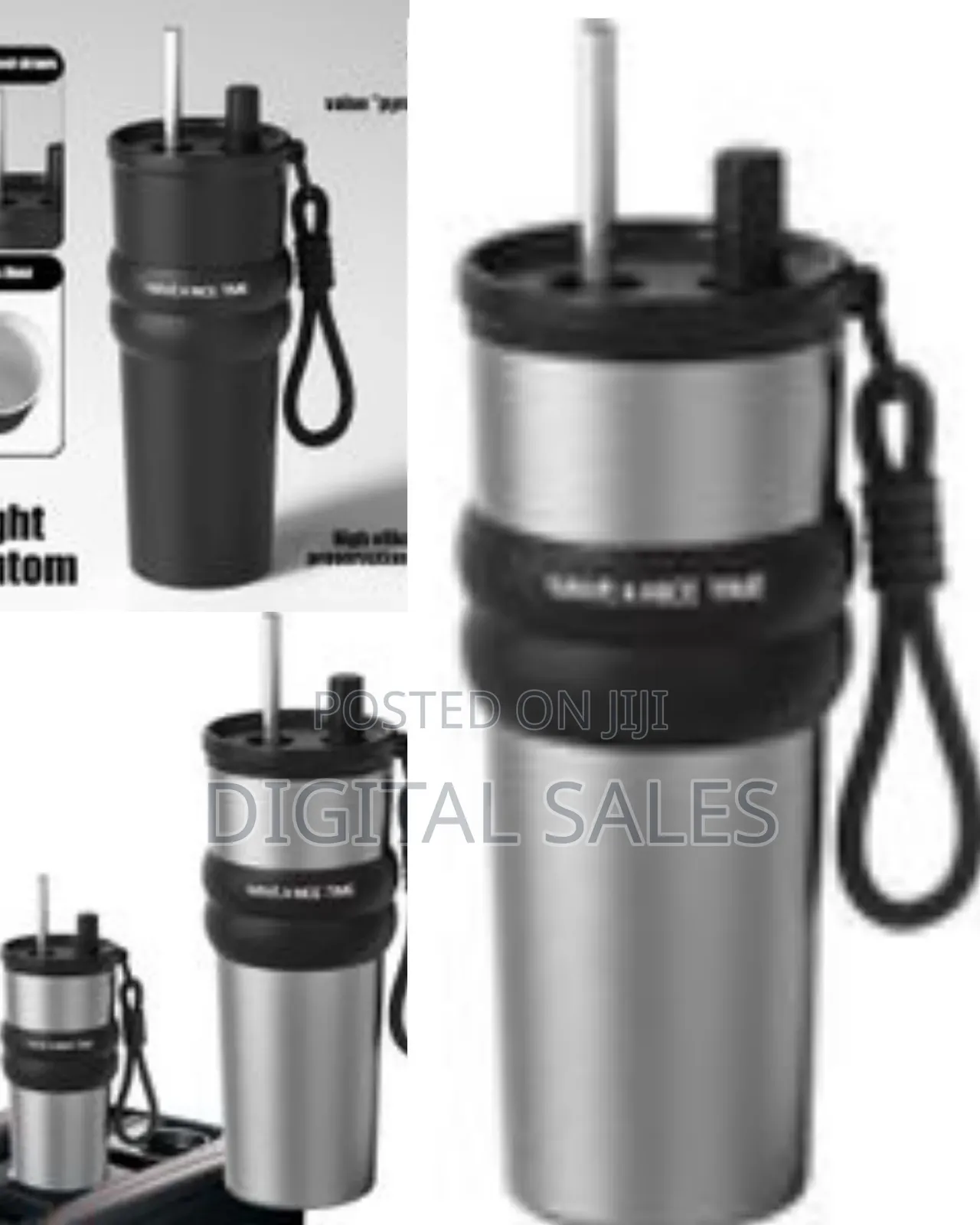 Insulated Coffee Cup Large Capacity Tea Mug With Straw, 710ml Reusable