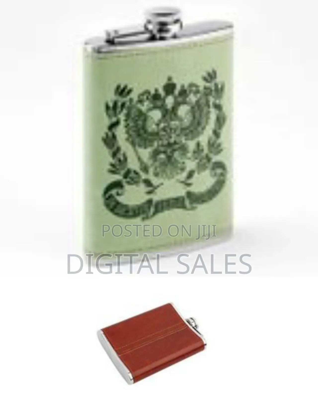 9 Oz Stainless Steel Leather Whisky Hip Flask, Pocket Bottle Storage-