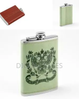 9 Oz Stainless Steel Leather Whisky Hip Flask, Pocket Bottle Storage-