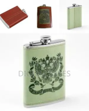 9 Oz Stainless Steel Leather Whisky Hip Flask, Pocket Bottle Storage-