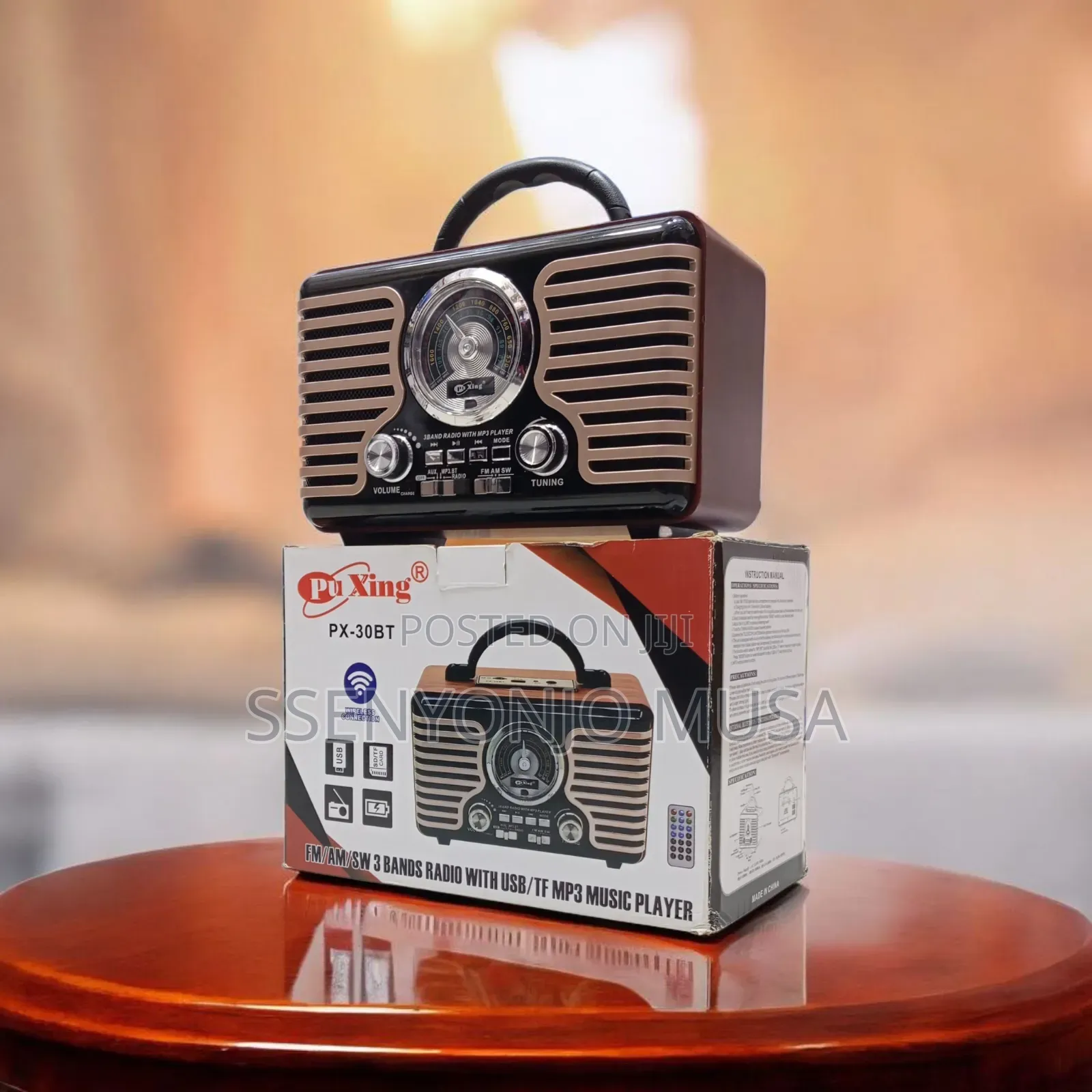 Puxing Px-30bt Fm/Am/Sw 3-Band Radio With Usb/Tf Mp3 Player Bluetooth