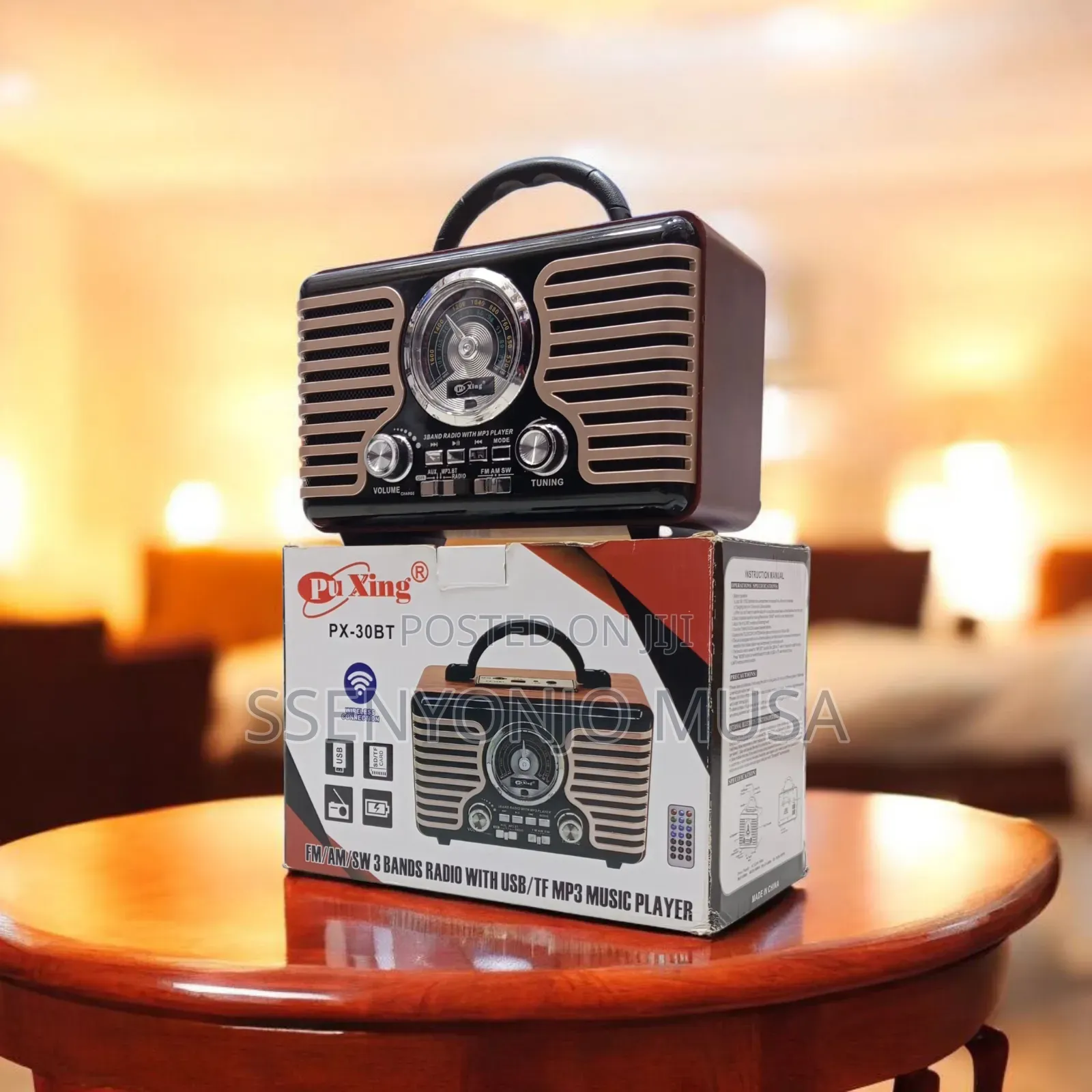 Puxing Px-30bt Fm/Am/Sw 3-Band Radio With Usb/Tf Mp3 Player Bluetooth