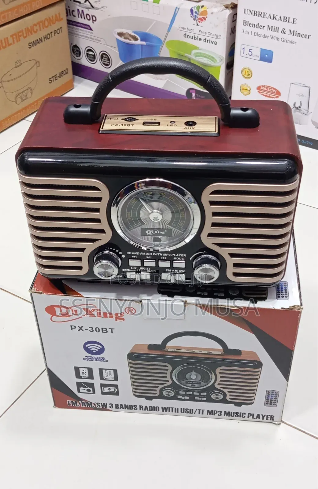 Puxing Px-30bt Fm/Am/Sw 3-Band Radio With Usb/Tf Mp3 Player Bluetooth