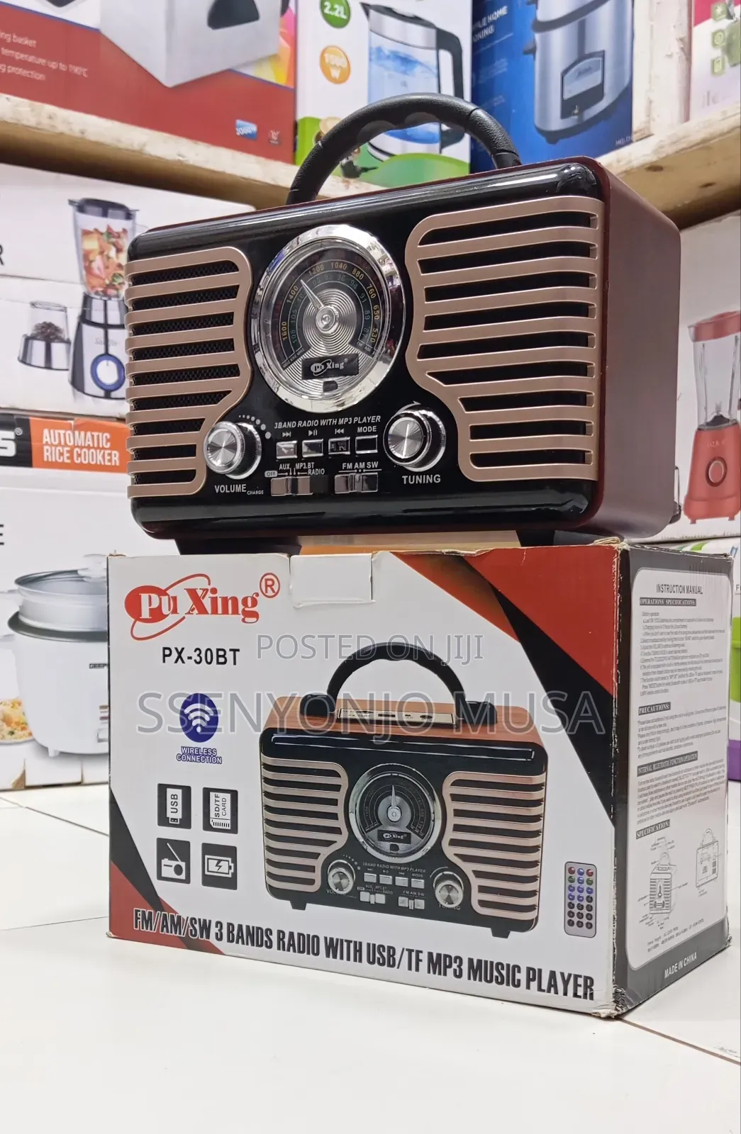 Puxing Px-30bt Fm/Am/Sw 3-Band Radio With Usb/Tf Mp3 Player Bluetooth