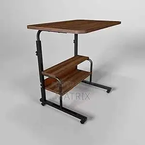 Laptop Table With Shelves and Wheels for Home and Office