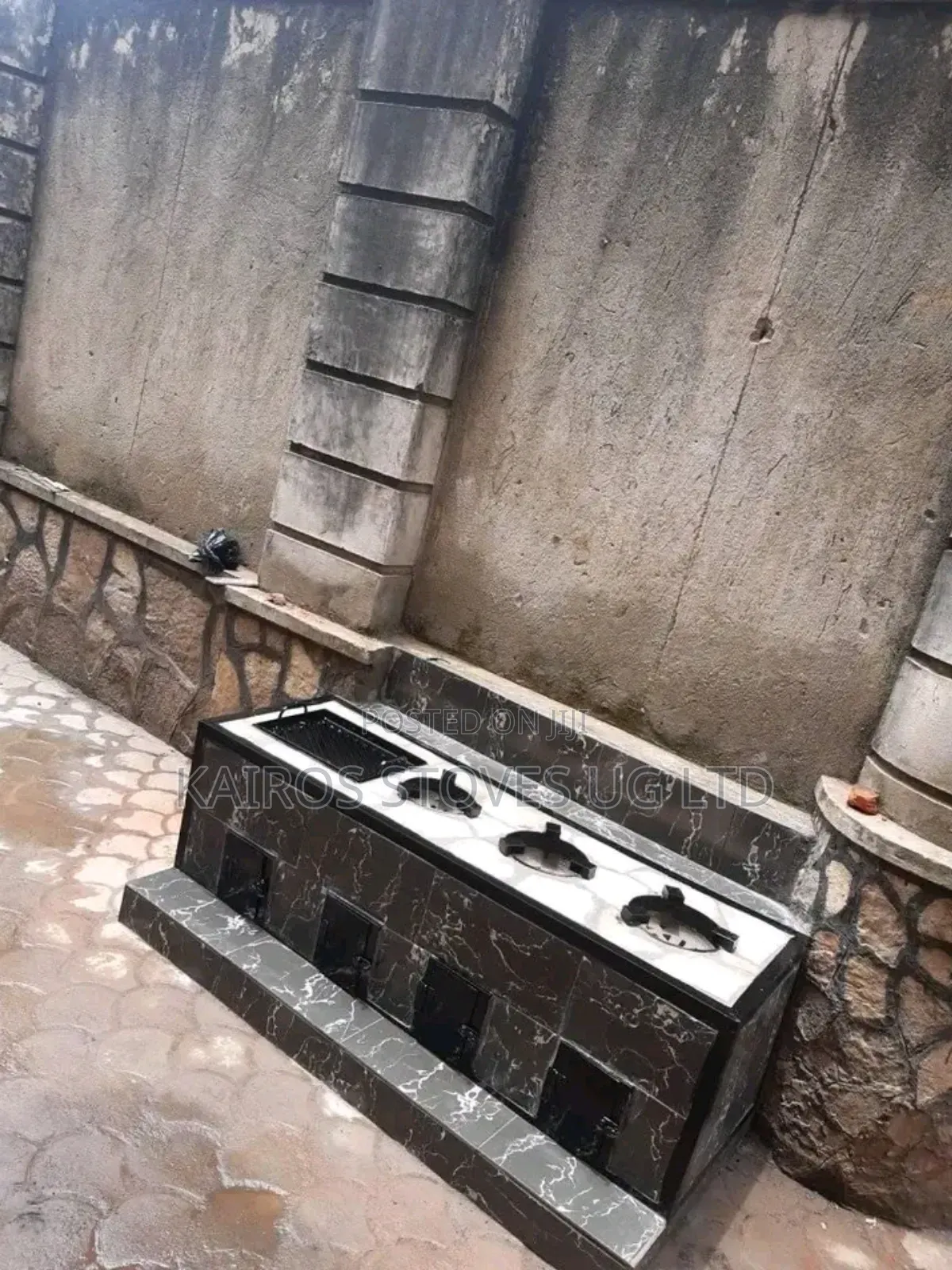 Energy Saving Stove for Firewood and Charcoal With a Grill