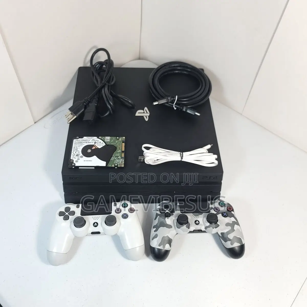 Ps4 Pro With 2 White Controllers