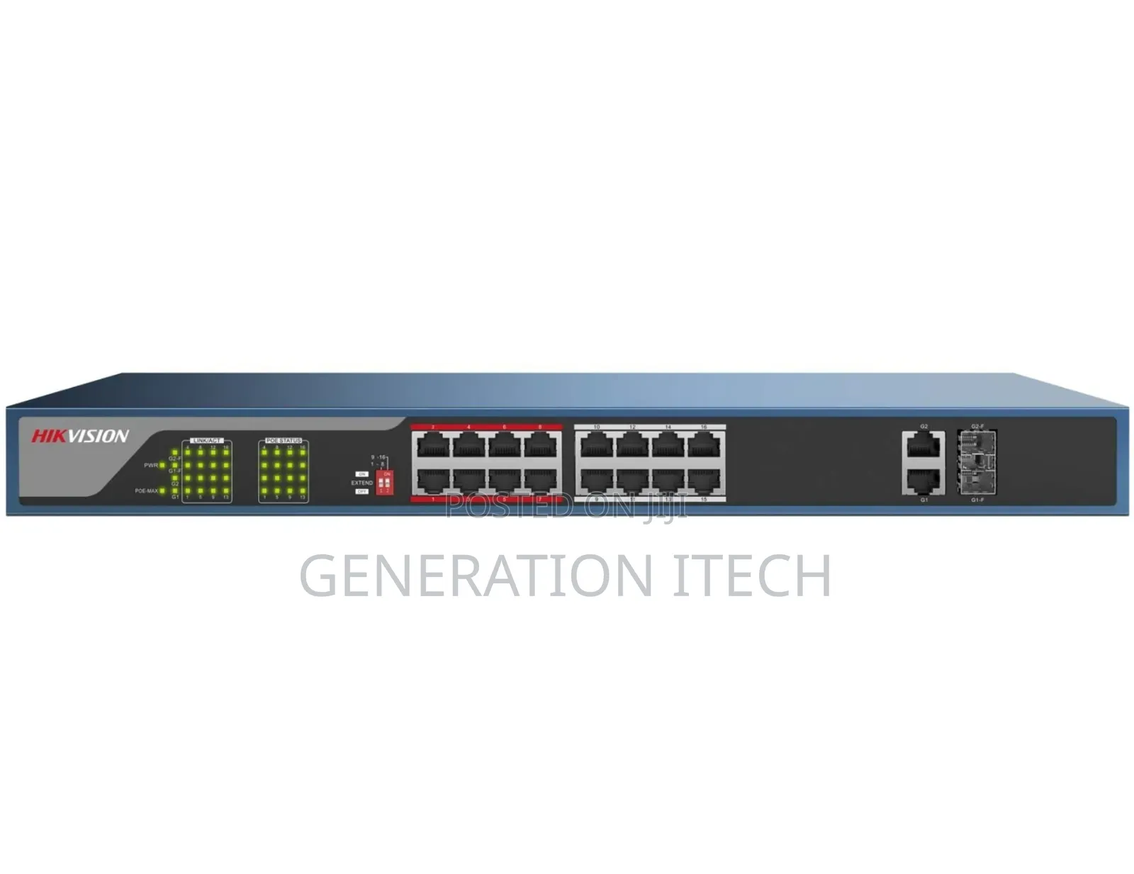 Hikvision 16 Ports
Gigabit  Poe Switch With 2 X Gig Uplink