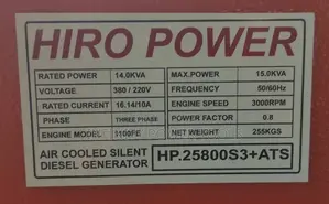 Silent Diesel Generator 15kva 3 Phase