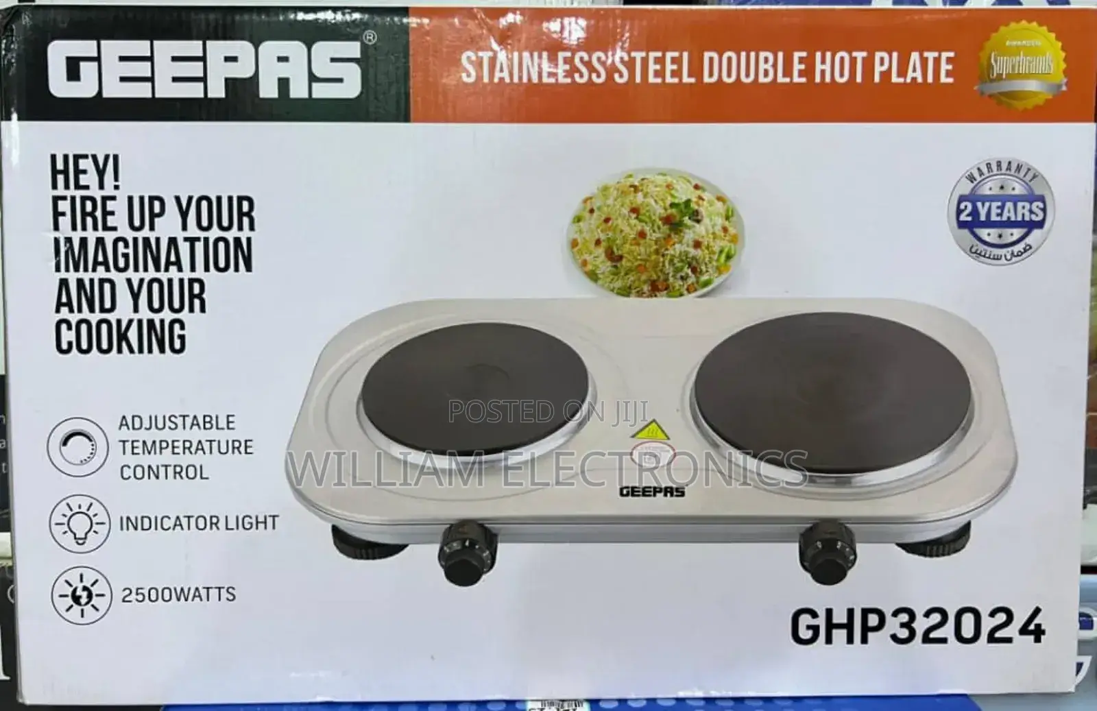 Geepas Double Solid Hot Plate