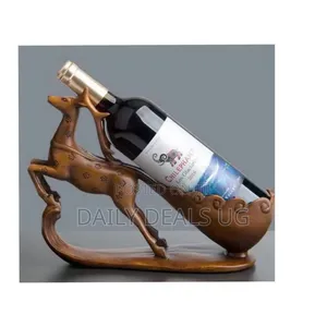 Horse Wine Bottle Holder Home Decor Glass Stand Rack Bar- Brown