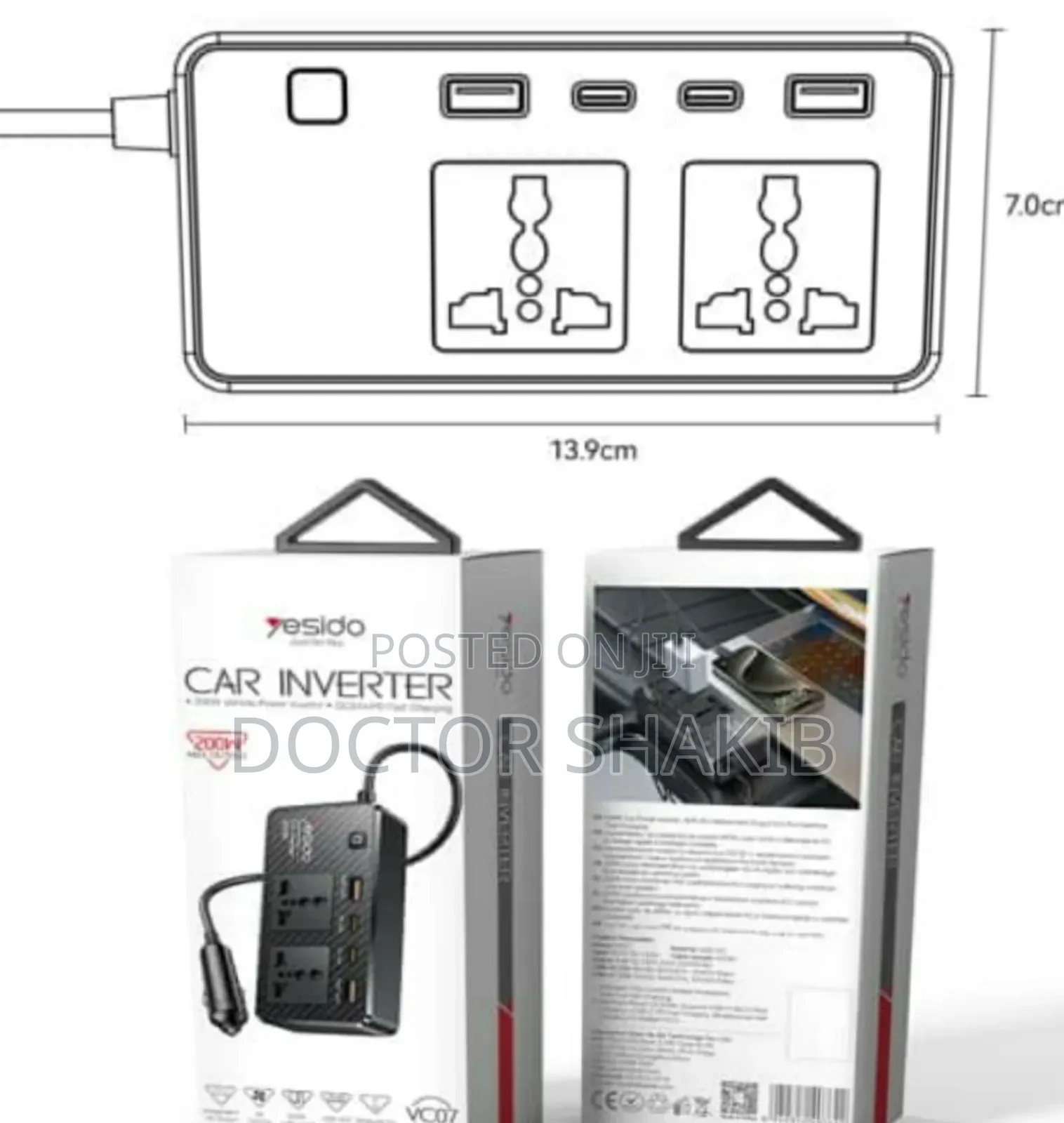 Original Yesido Vc07 200w Car Power Inverter