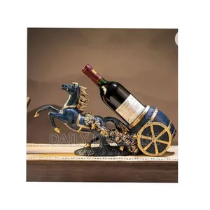 Horse Drum Wine Bottle Holder Home Decor Glass Stand Rack Bar