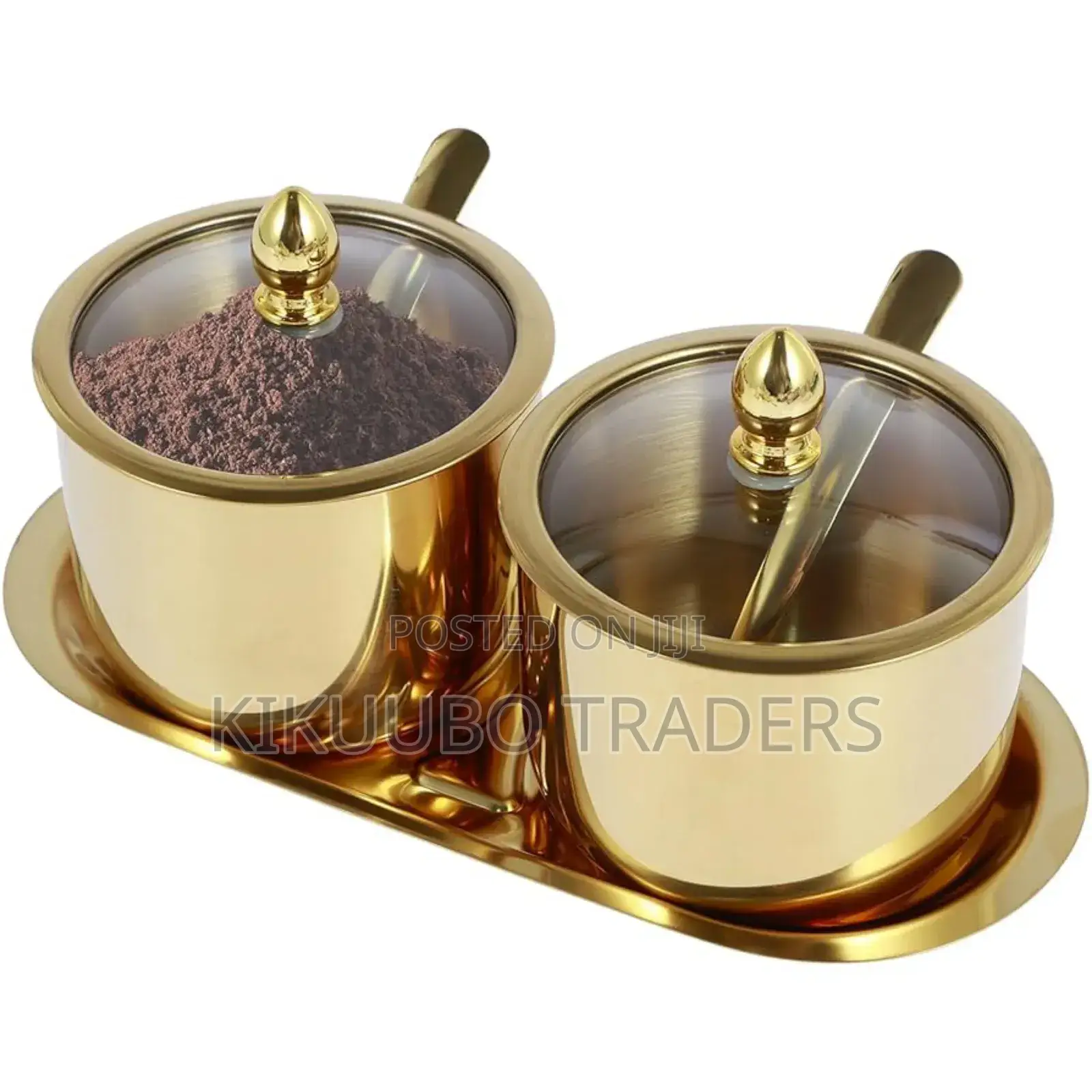 Stainless Steel Seasoning Bowls With Tray