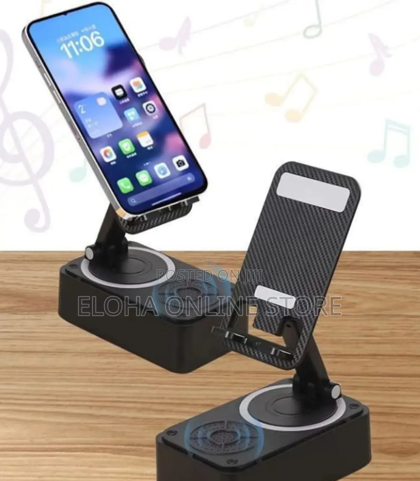 Bluetooth Speaker With a Built-in Phone Holder 