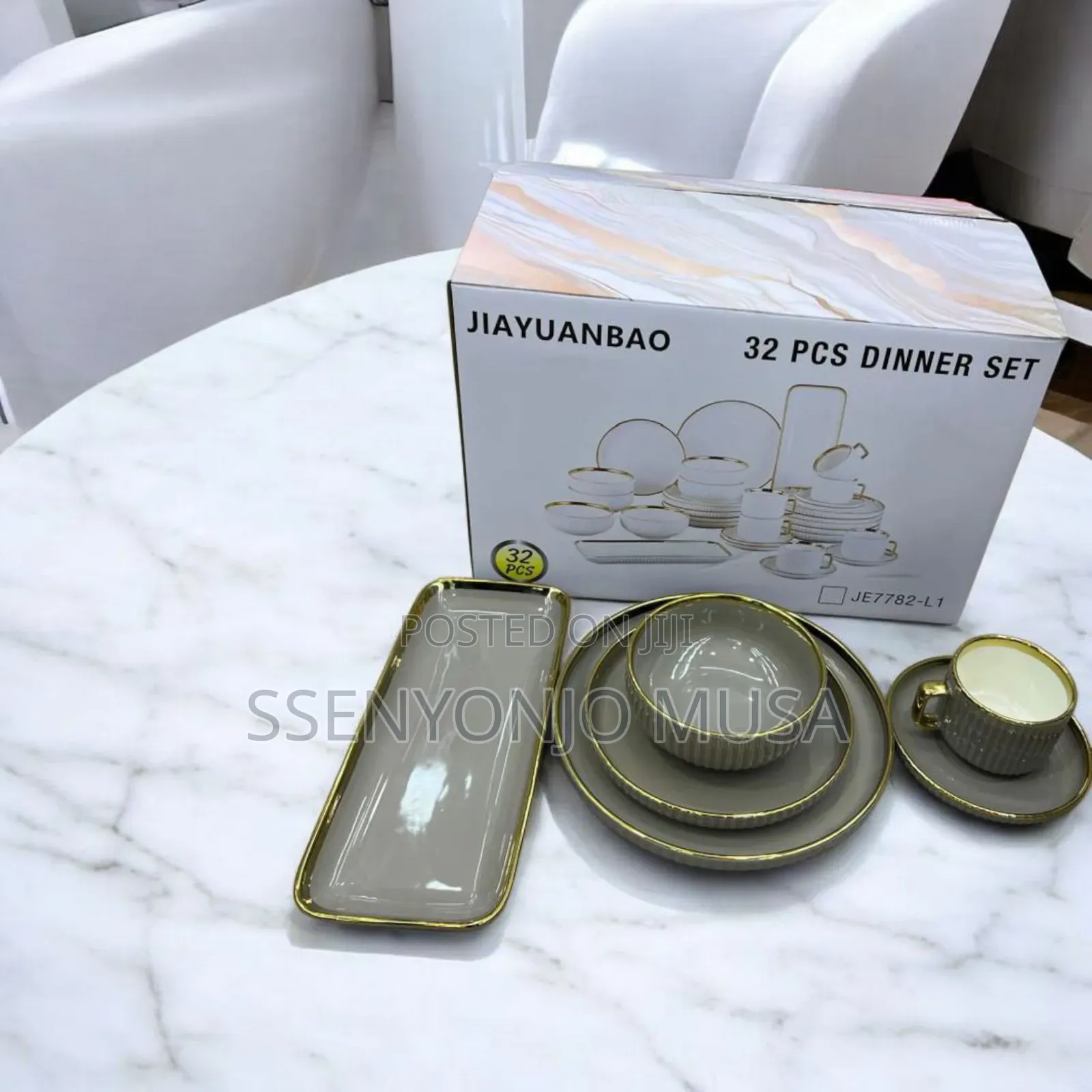 Jiayuanbao 32pcs Premium Porcelain Dinner Set – Model Je7782-L1