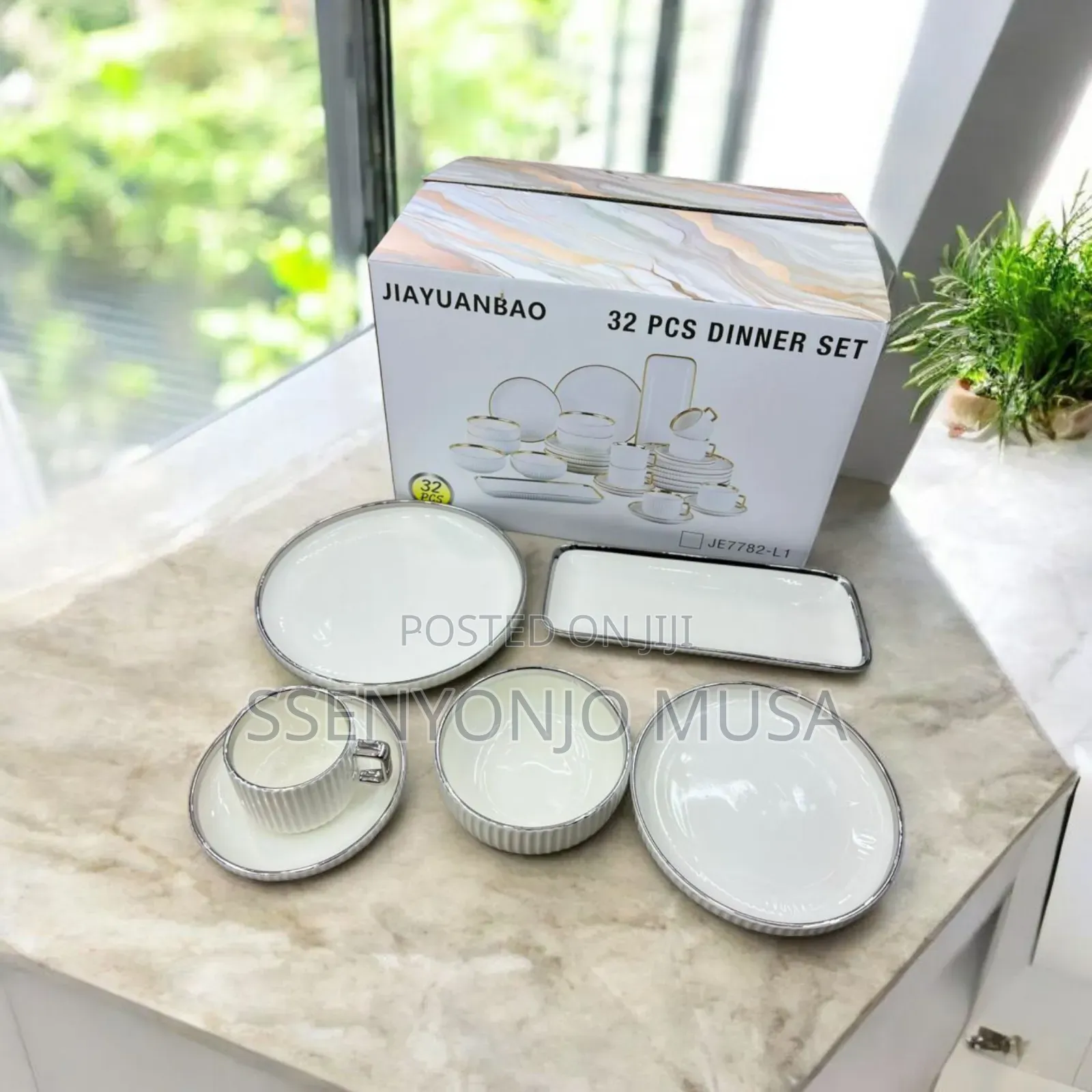 Jiayuanbao 32pcs Premium Porcelain Dinner Set – Model Je7782-L1