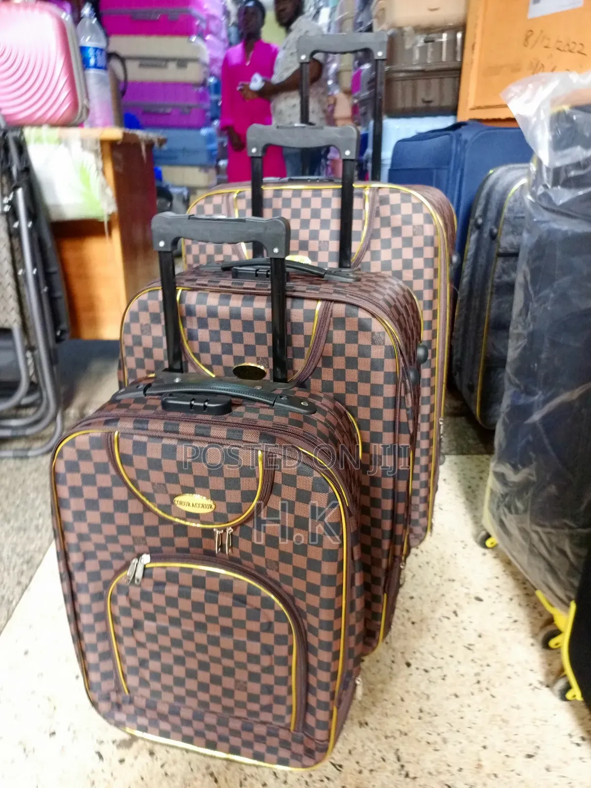3pcs Set Of Coeur Aceur Suitcases.