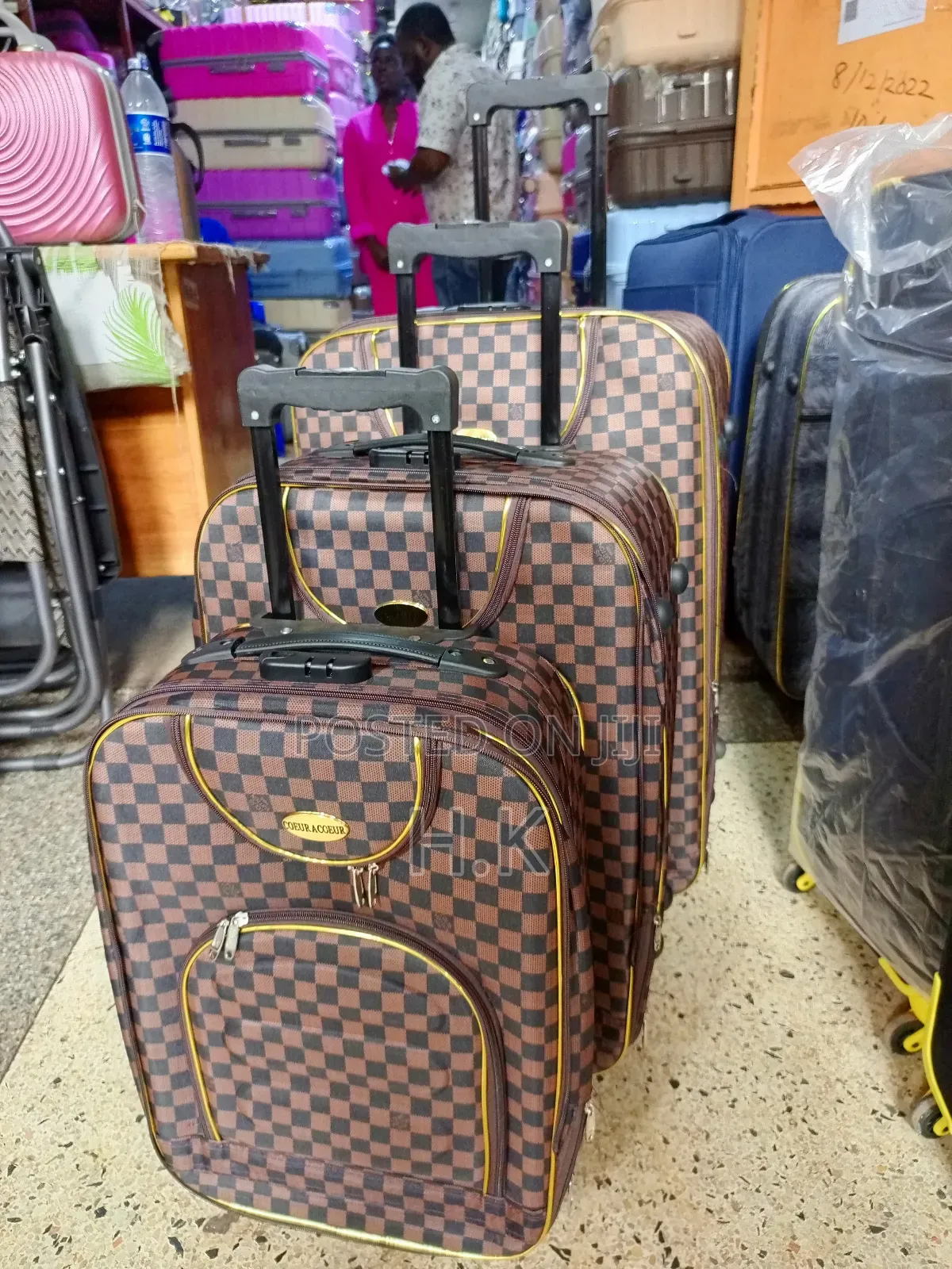 3pcs Set Of Coeur Aceur Suitcases.