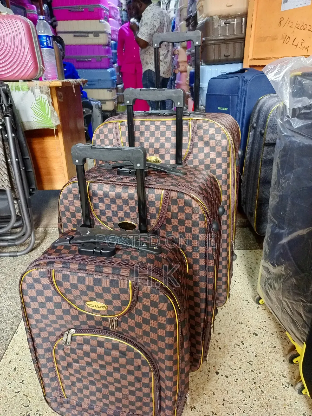 3pcs Set Of Coeur Aceur Suitcases.