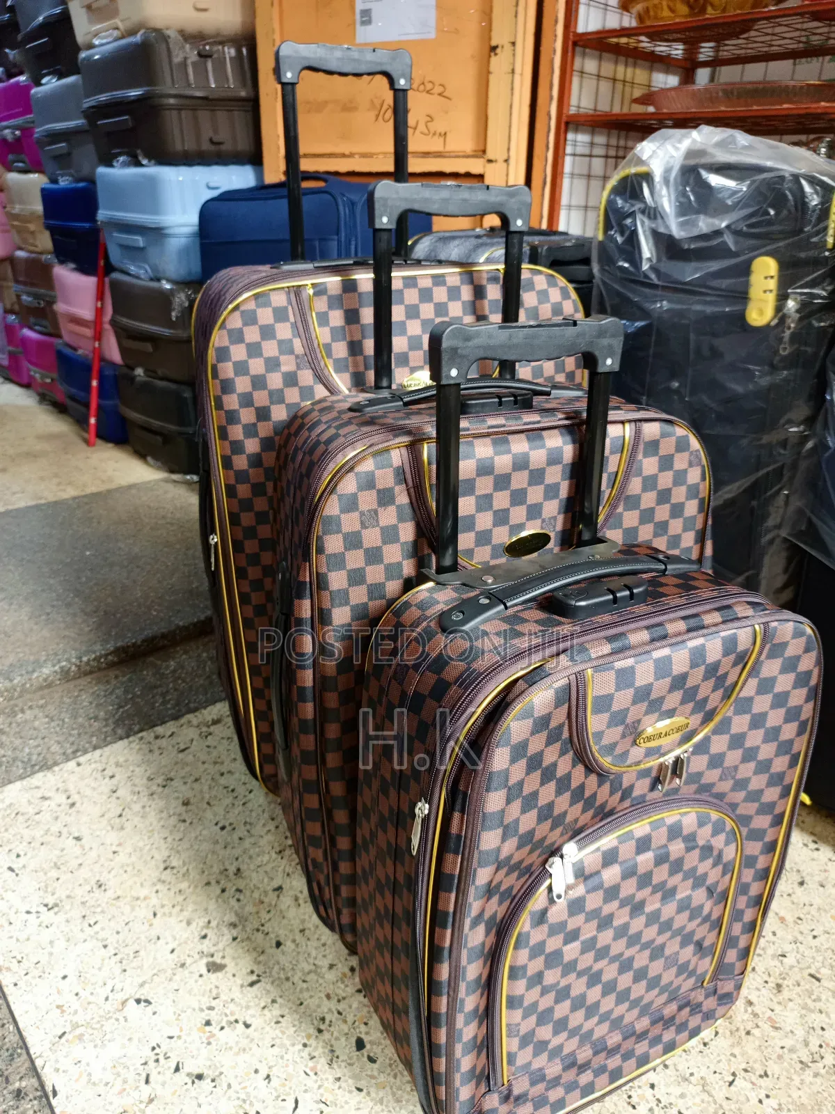 3pcs Set Of Coeur Aceur Suitcases.
