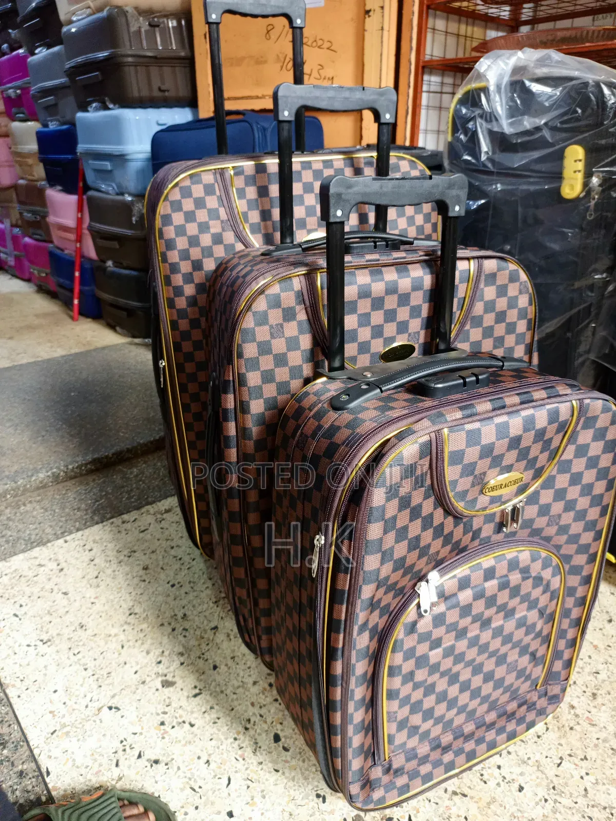 3pcs Set Of Coeur Aceur Suitcases.