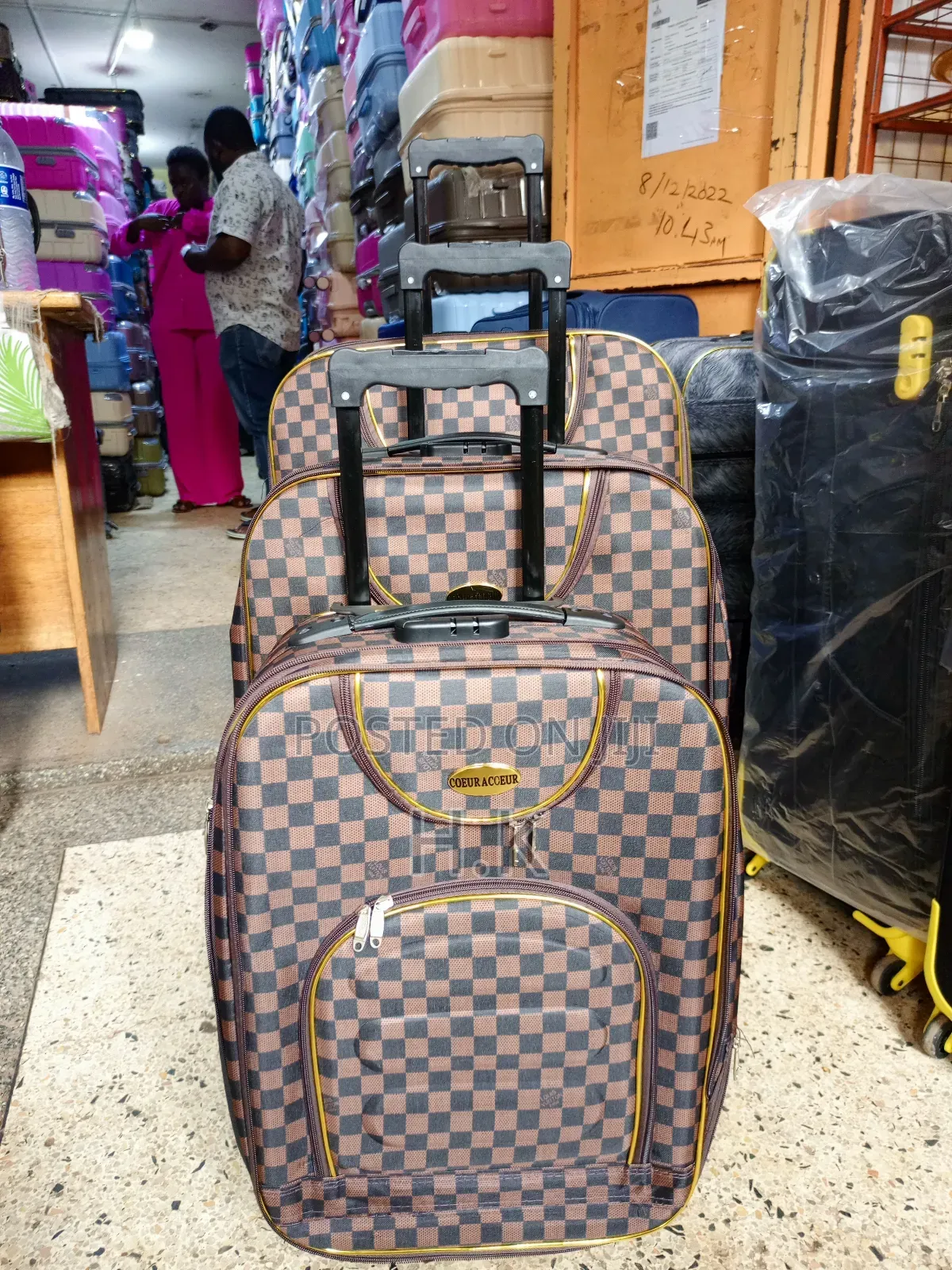 3pcs Set Of Coeur Aceur Suitcases.