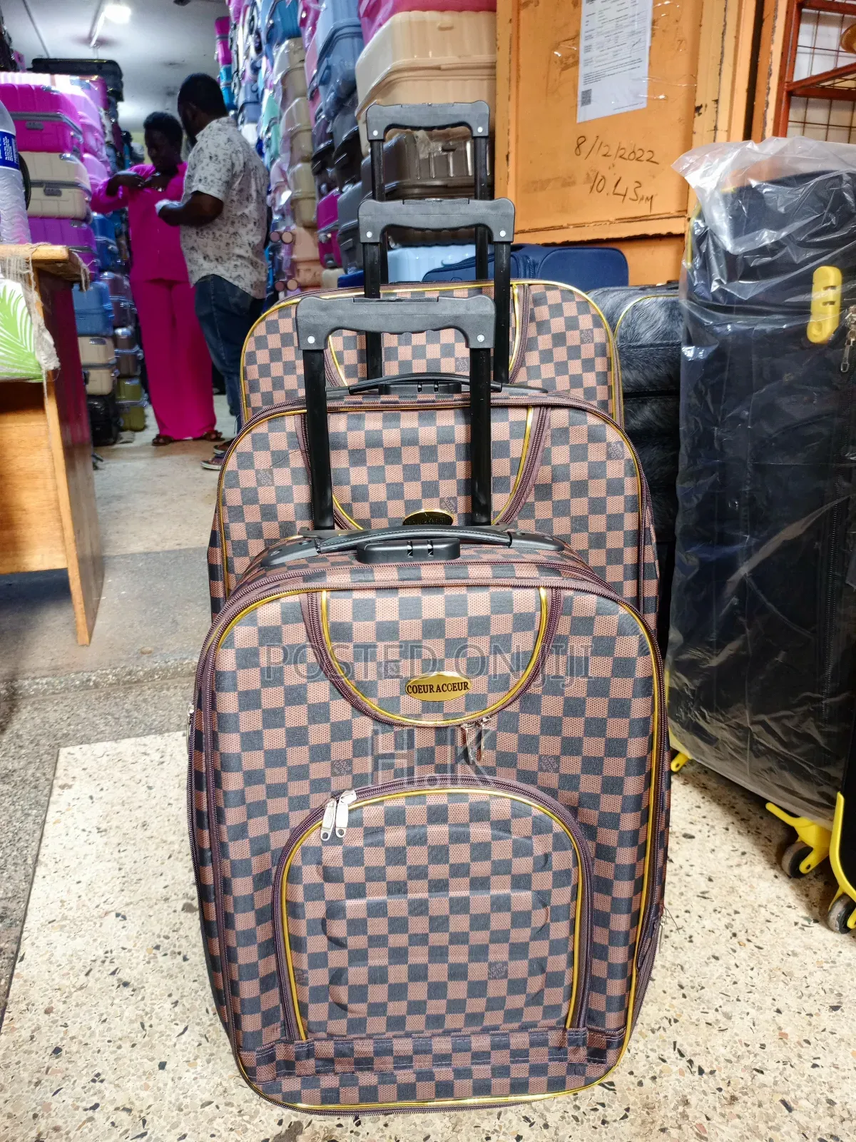 3pcs Set Of Coeur Aceur Suitcases.