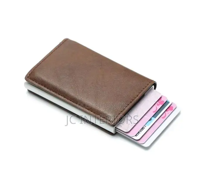 Pu Leather Business Card Holder - Brown